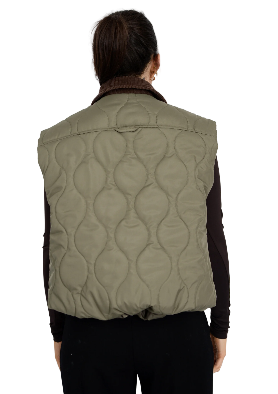 Chelsea Quilted Vest-Olive