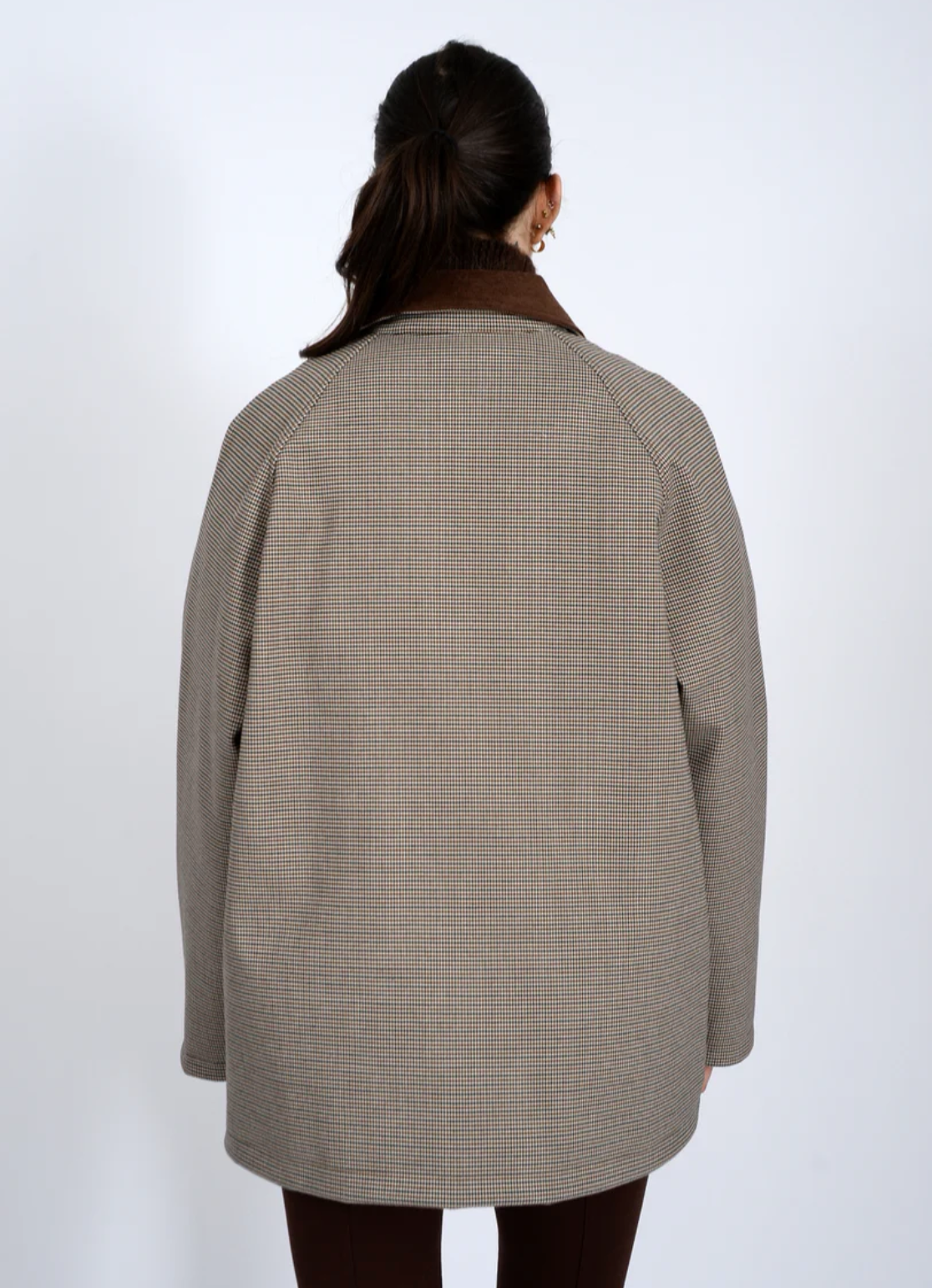 Bea Houndstooth Jacket-Brown