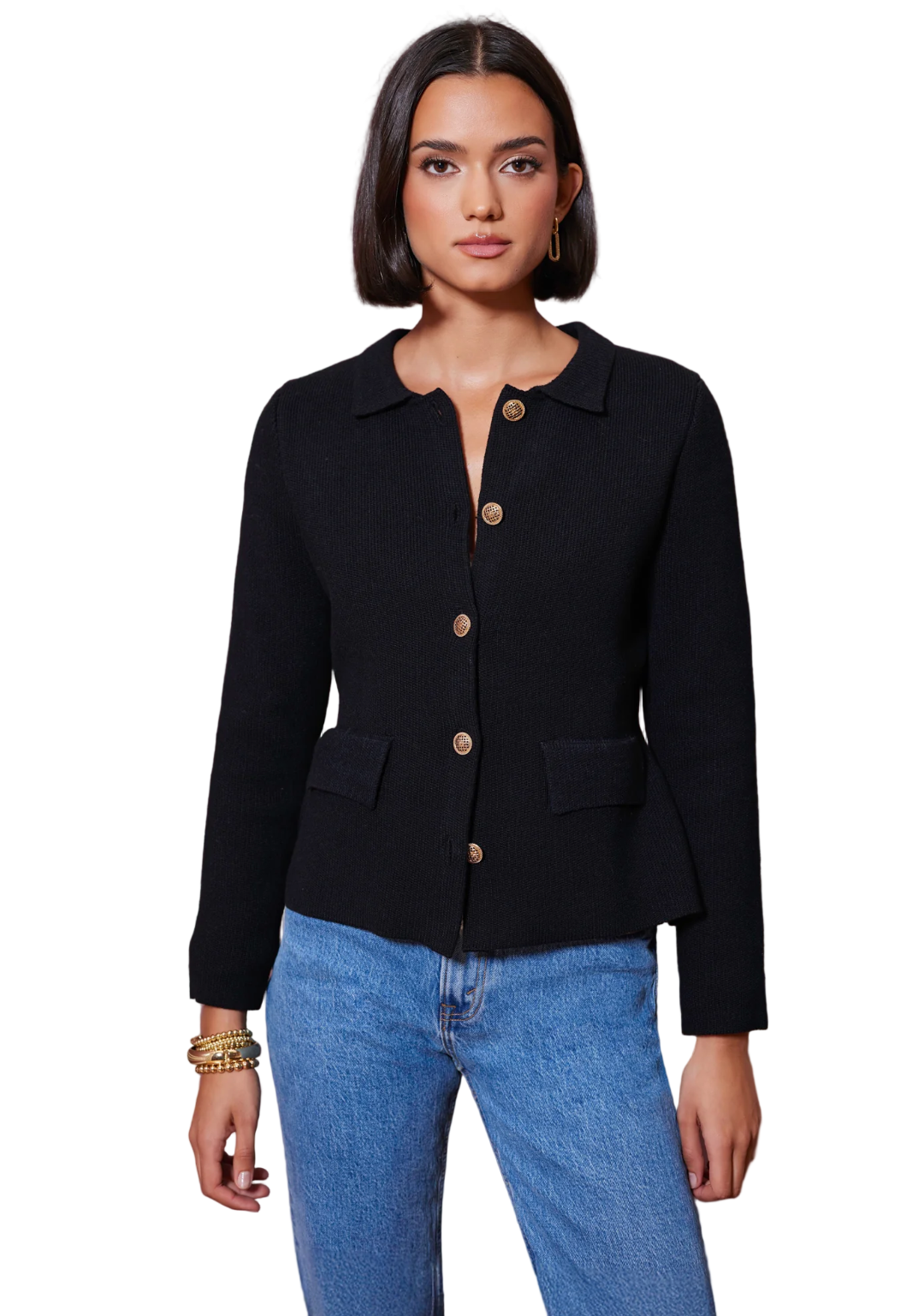 Gaia Sweater Jacket-Black