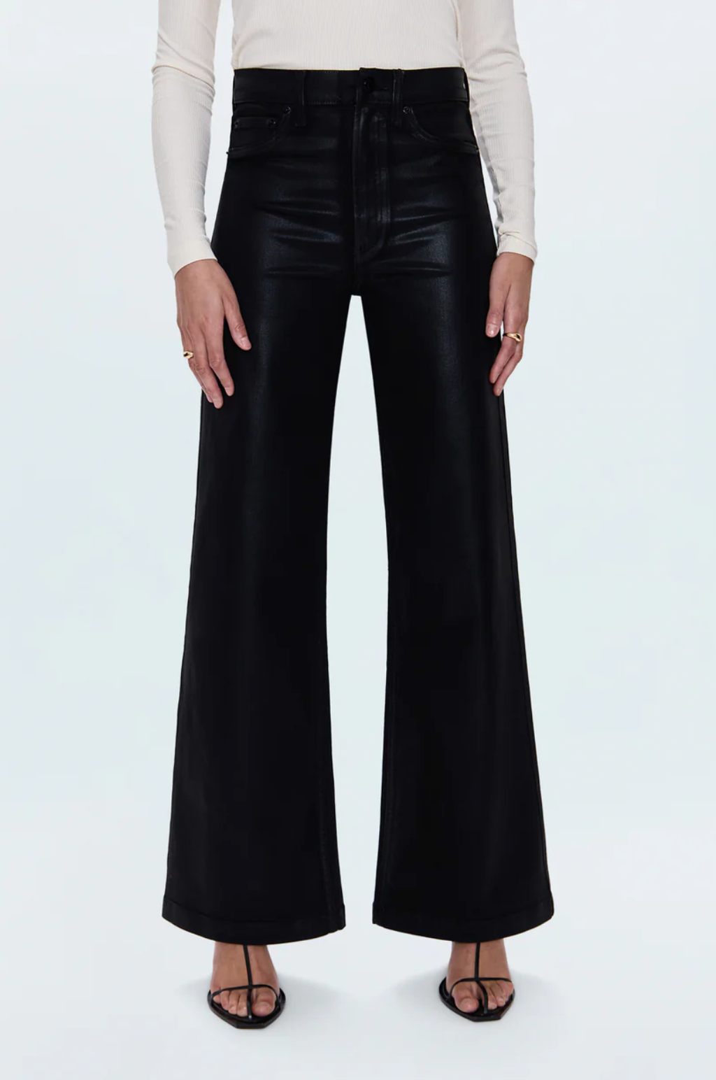 Lana Wide Leg-Coated Noir