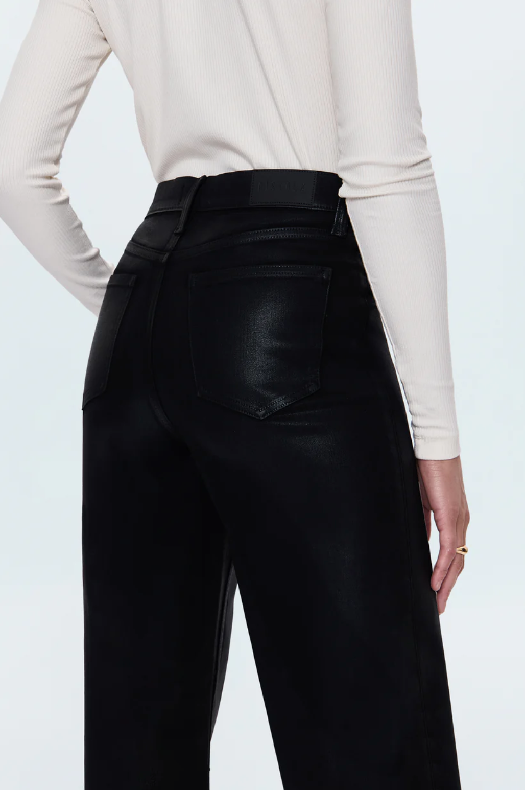 Lana Wide Leg-Coated Noir