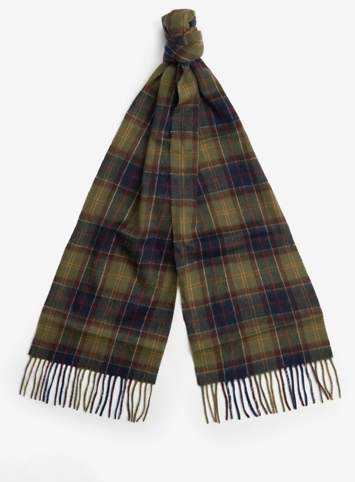 Tartan Scarf & Glove Set-Olive