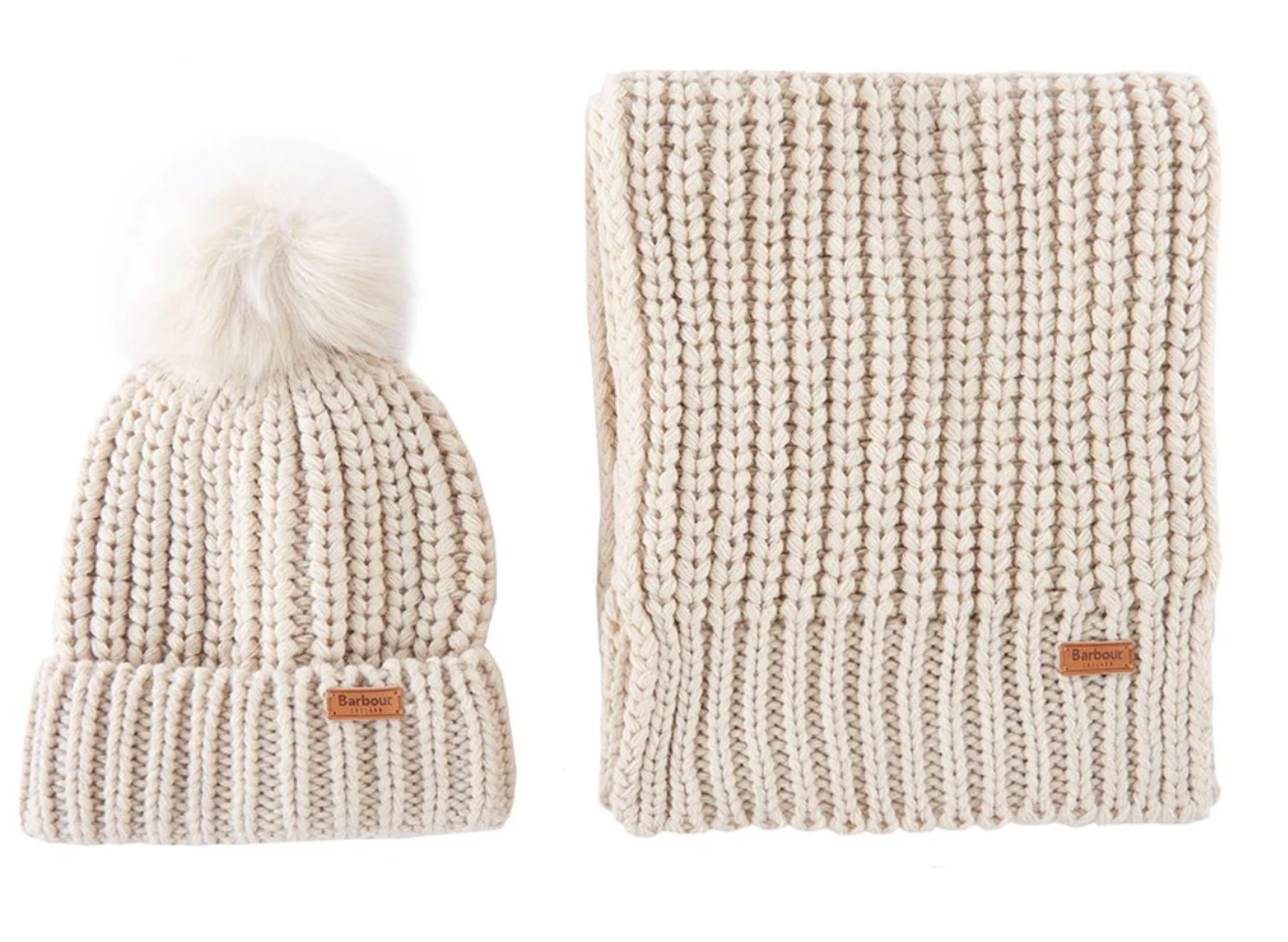 Saltburn Beanie & Scarf Set-Pearl