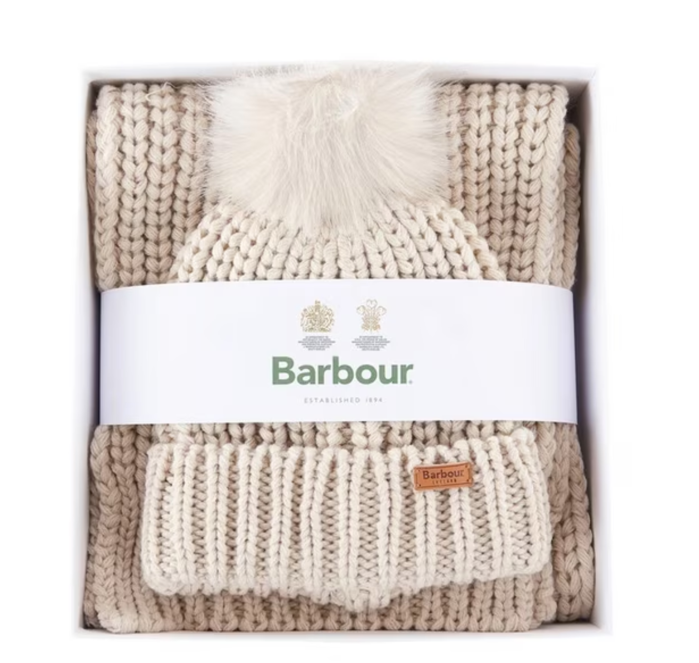 Saltburn Beanie & Scarf Set-Pearl