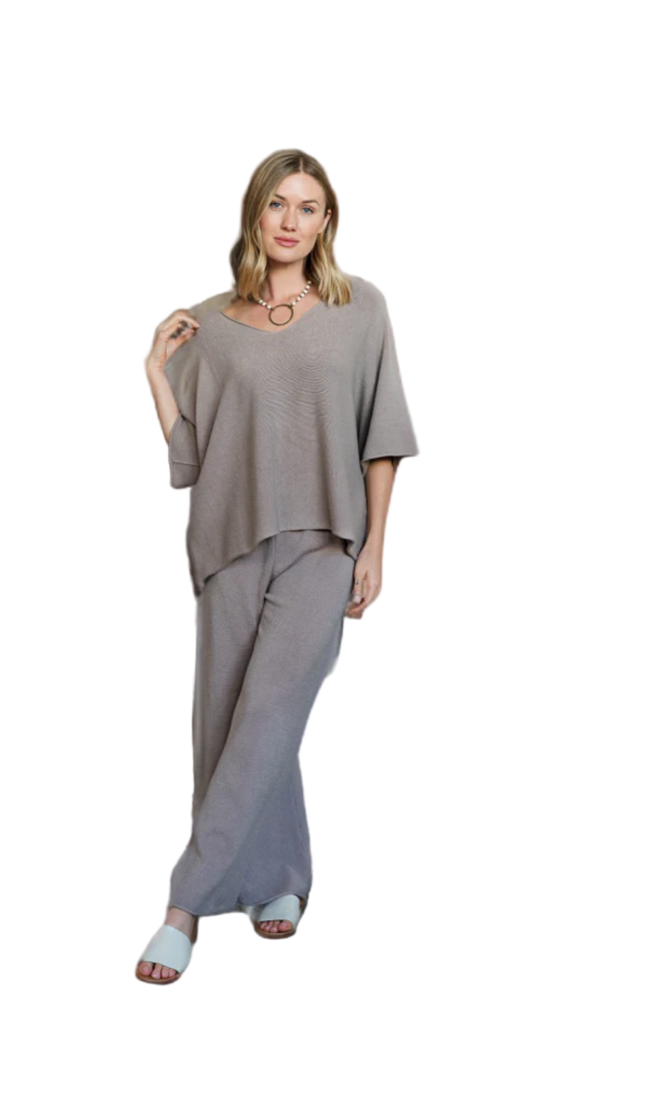 Cleo Knit Pants-Taupe