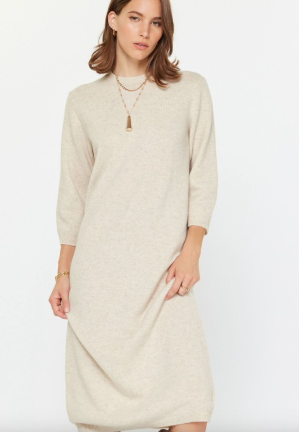 Kristin Sweater Dress-Oatmeal