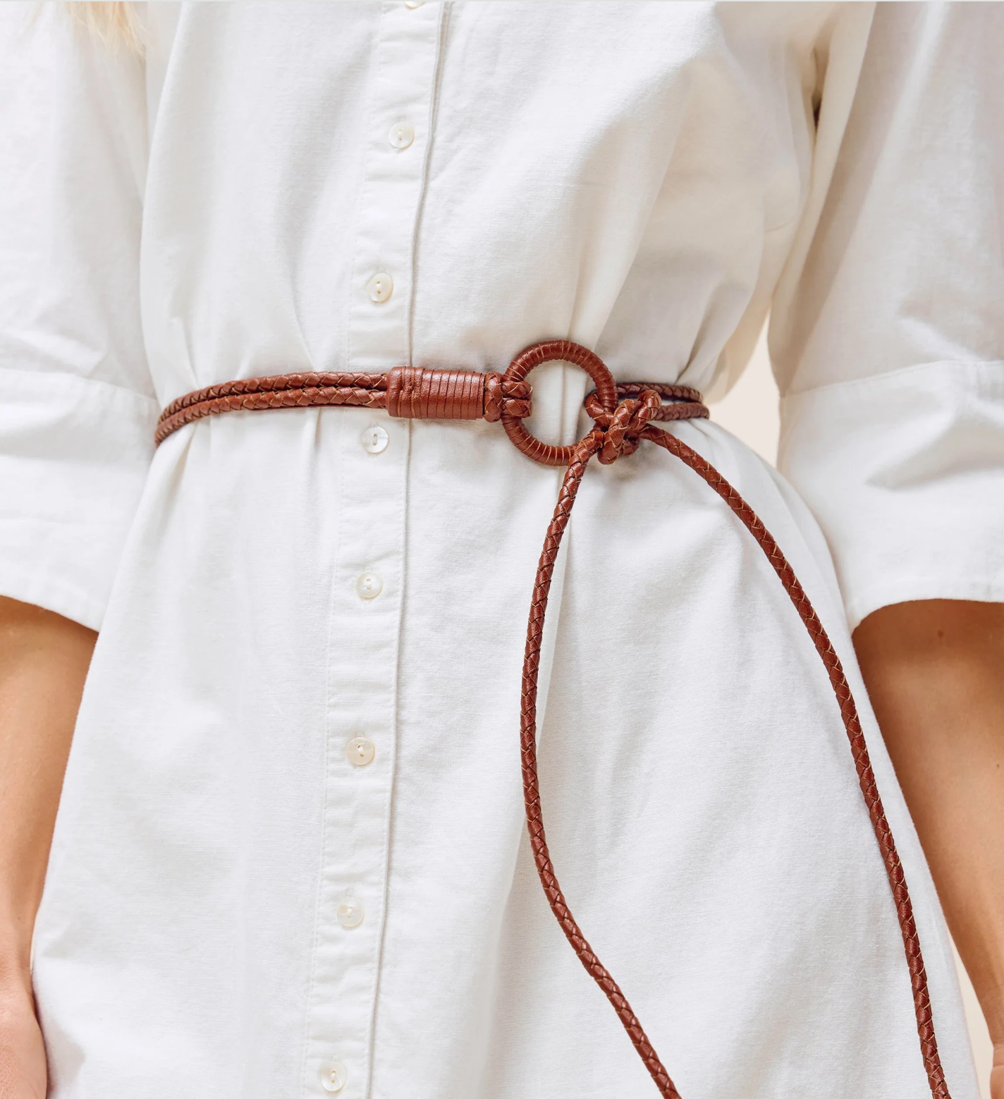 Loop Leather Belt-Cognac