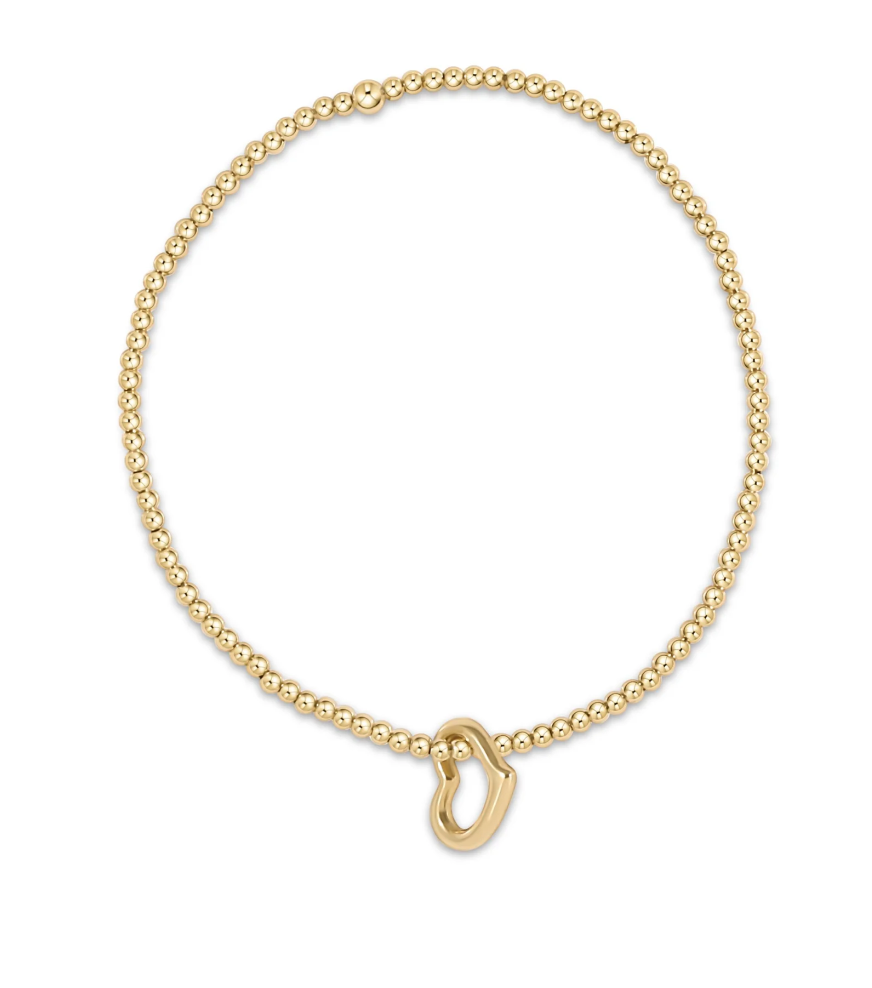 Classic Gold 2.5mm Bracelet-Love Charm