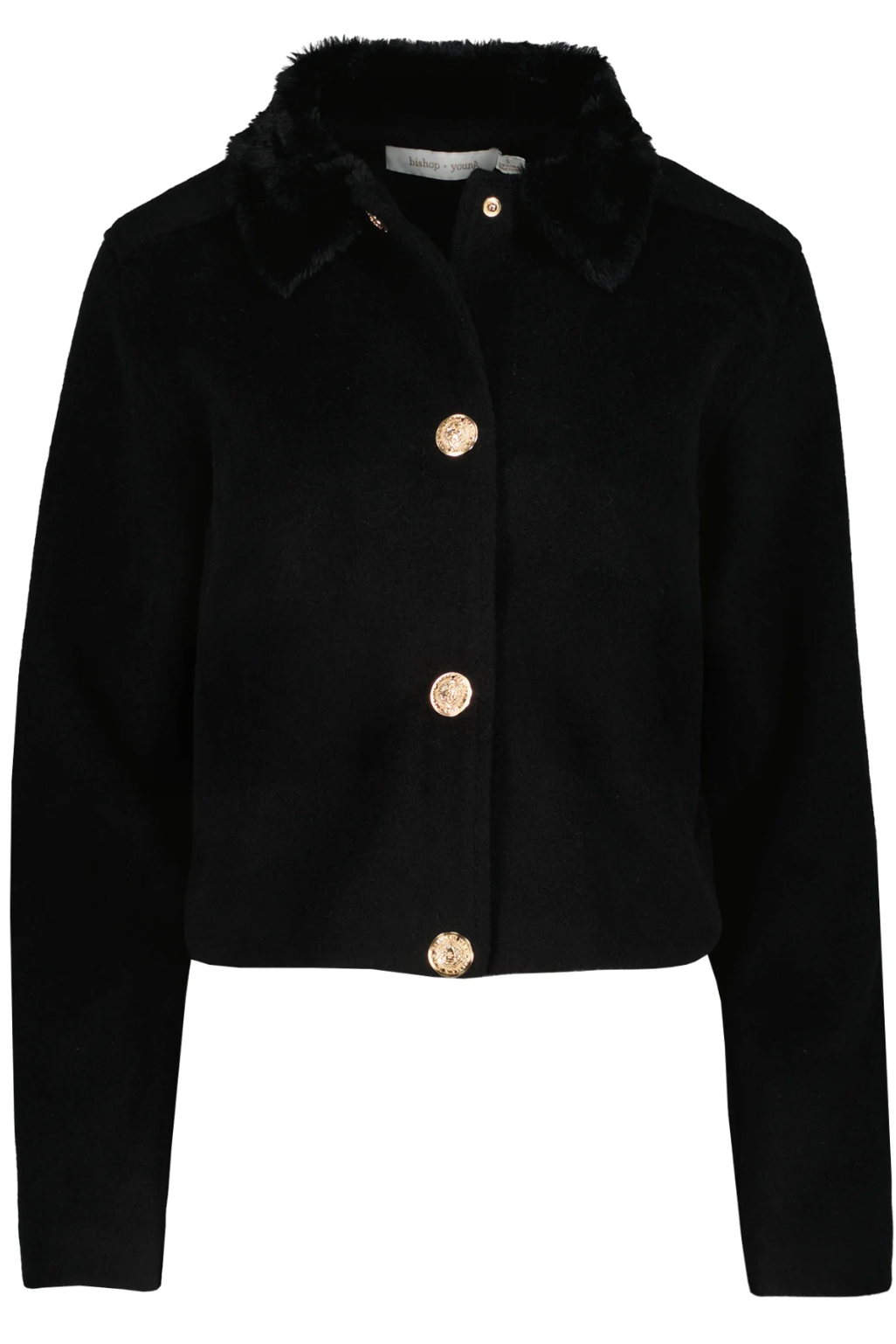 Lily Fur Collar Jacket-Black