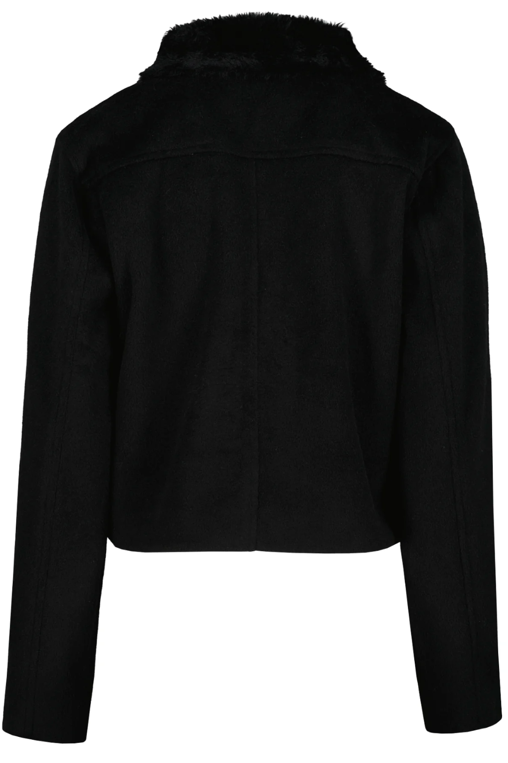Lily Fur Collar Jacket-Black