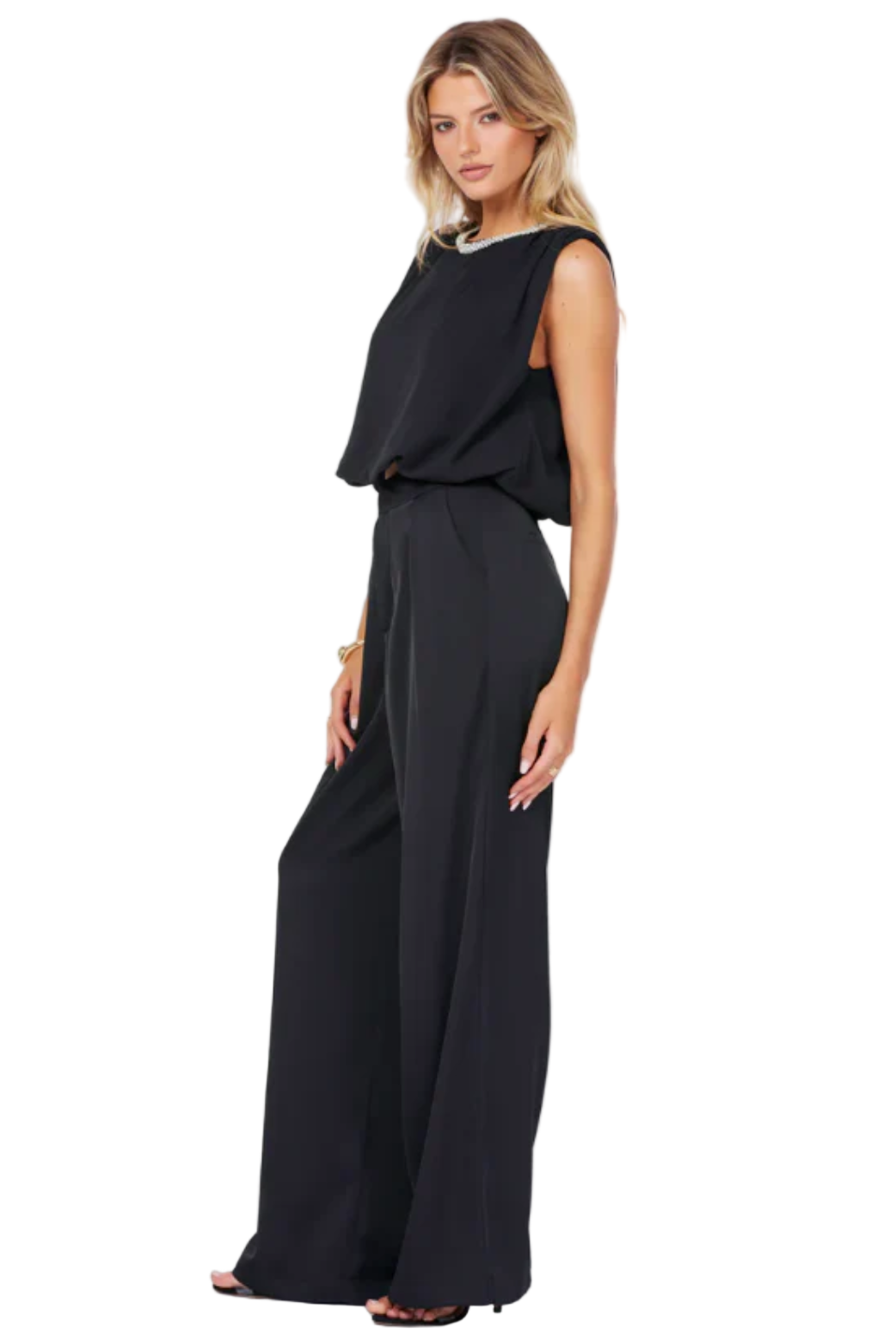 Monroe Wide Leg Pant-Black