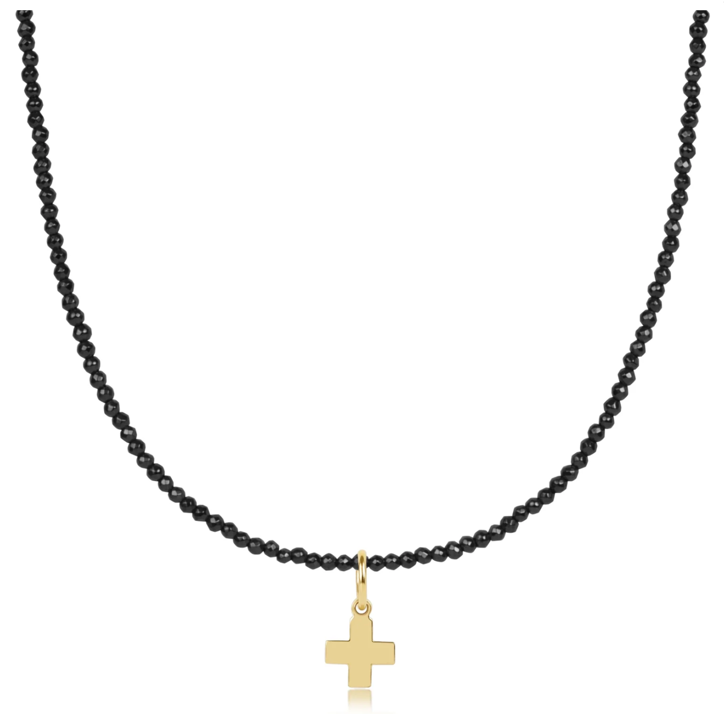 17" Choker Hematite-Cross Charm