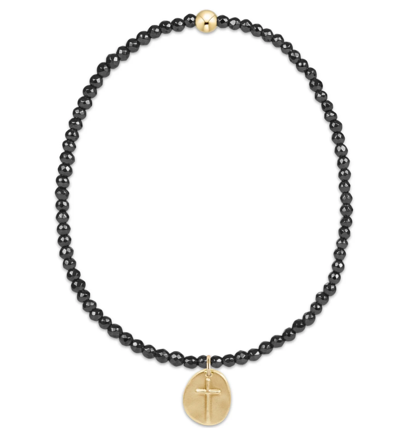 Hematite Bracelet-Inspire Gold Charm