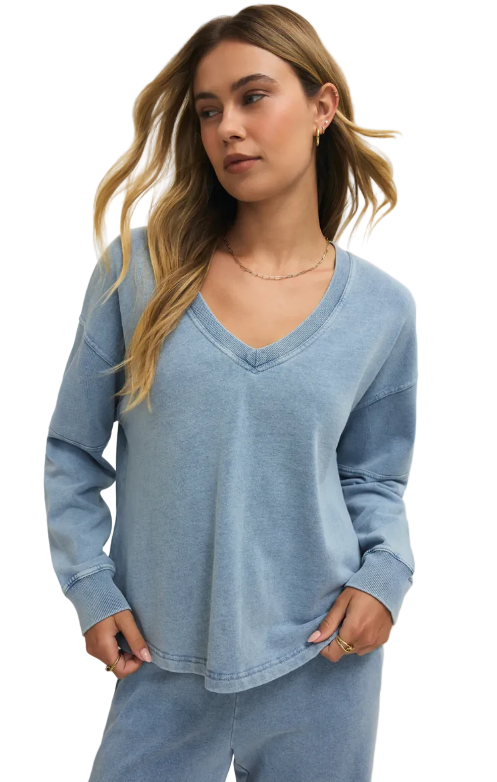 Delphine Sweatshirt-Ocean Air Indigo
