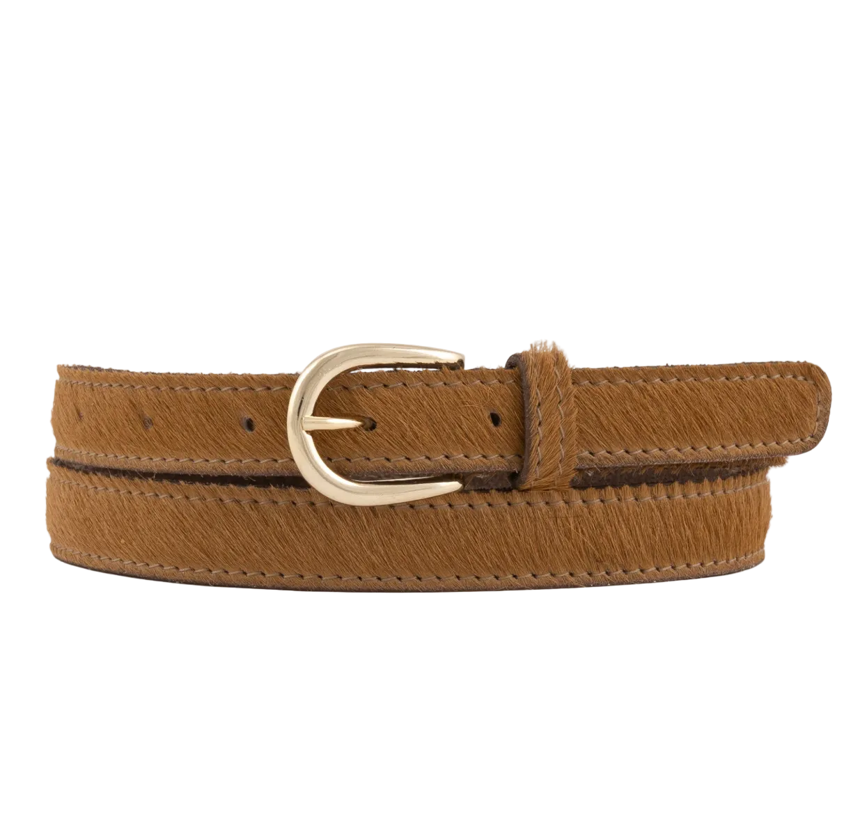 小物 CHIEKO+ far tail belt short hair camel Dania Skinny Cow Hair Belt-Camel