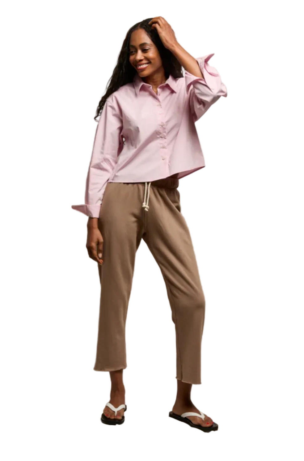 Jamaica Beach Fleece Capri Pant-Mocha