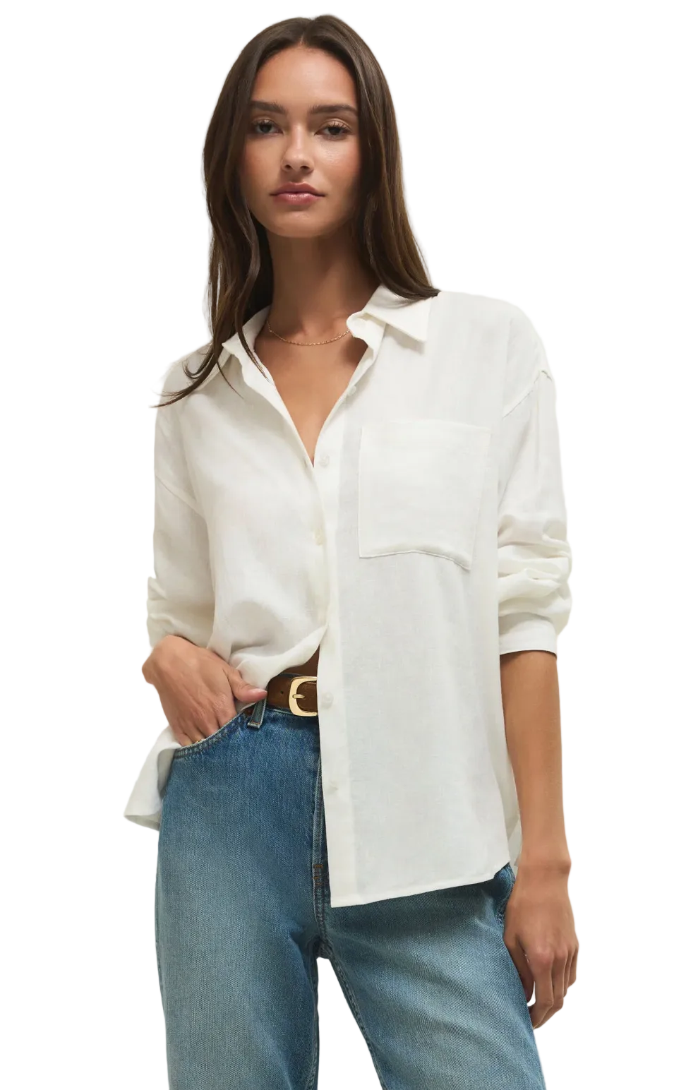 Alfie Button Up-Shirt-White