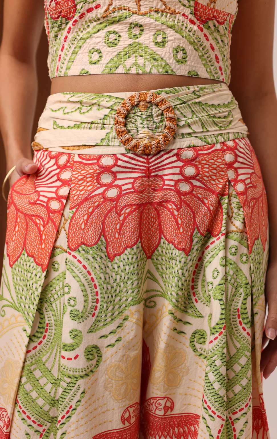 San Jose Pant-Stitchwork Hibiscus