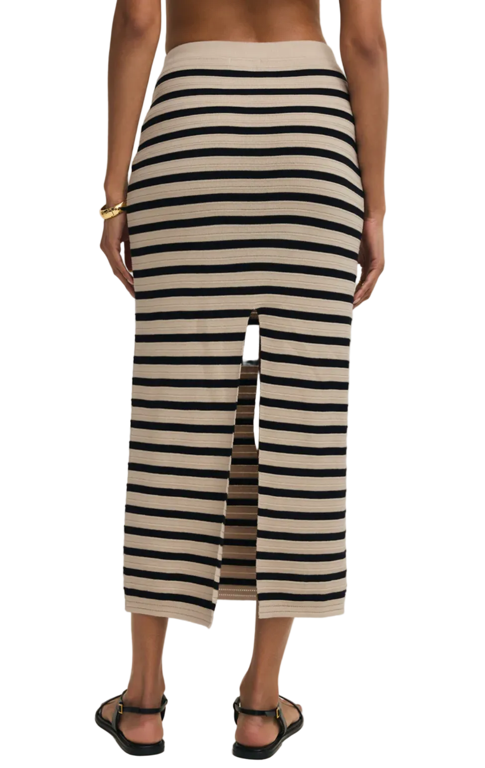 Emori Striped Skirt-Natural