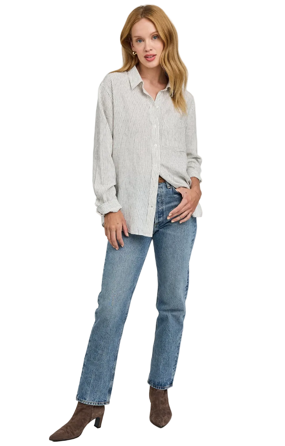 Dominique Blouse-Black Stripe