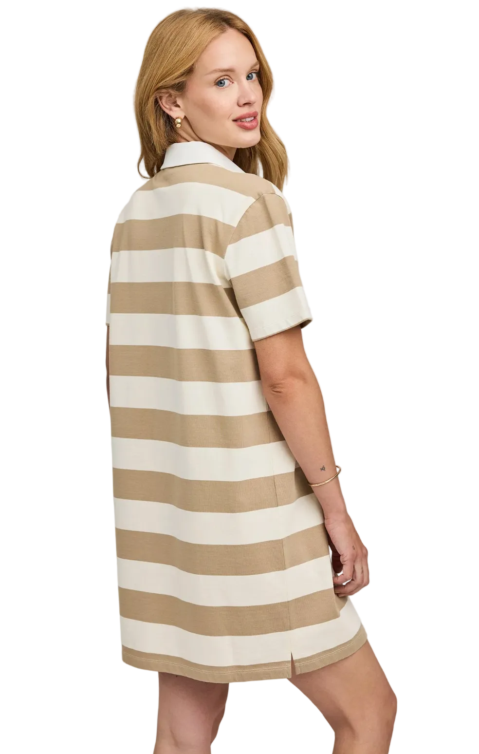 Colbie Dress-Khaki Stripe