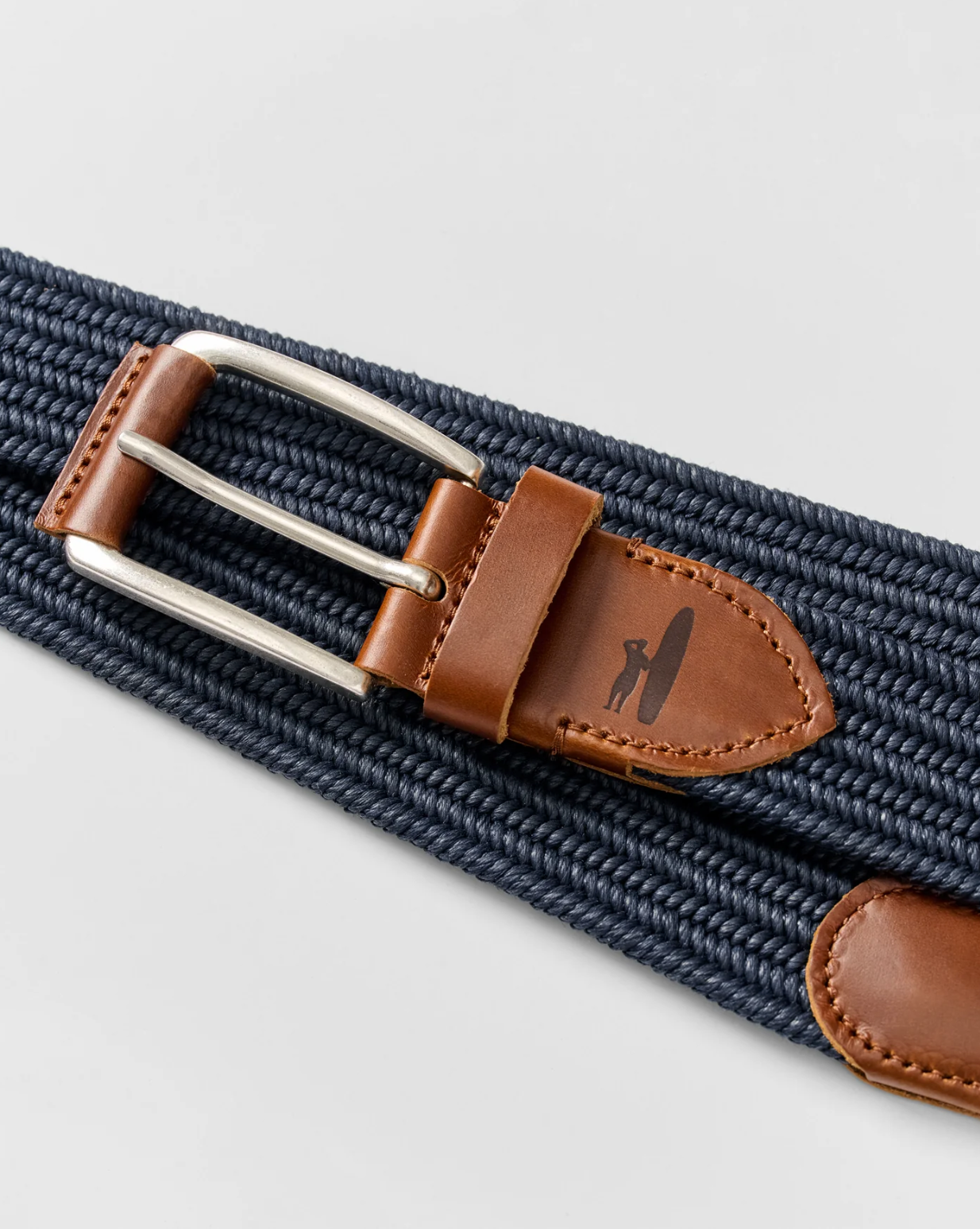 Farley Waxed Cotton Stretch Belt-Navy