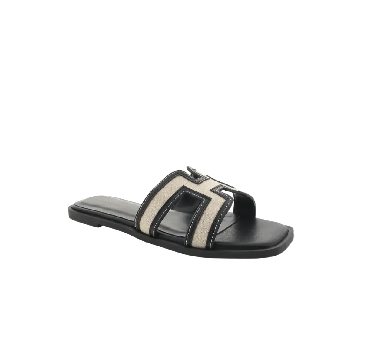 Gordy Slide-Wheat Linen/Black