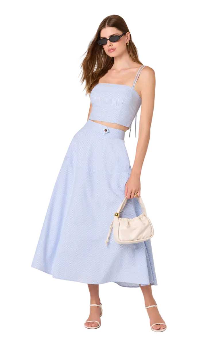 Azzura Crop Top-Blue Stripe