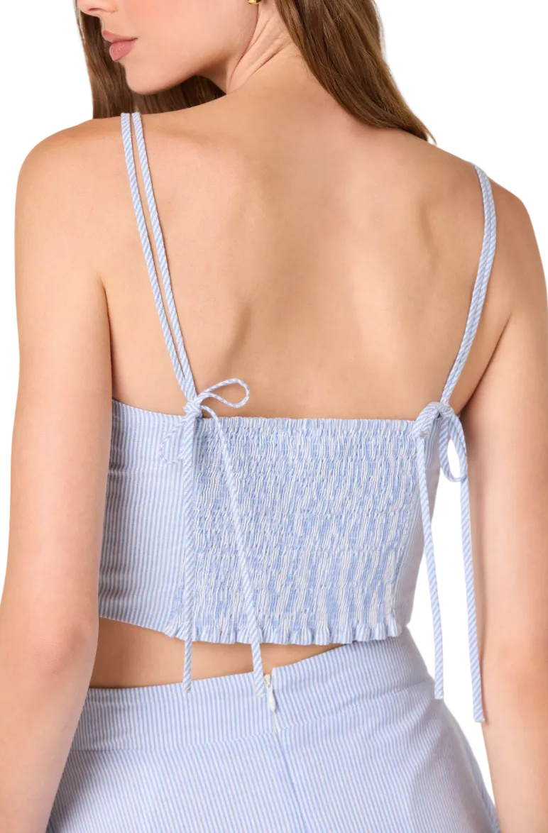 Azzura Crop Top-Blue Stripe