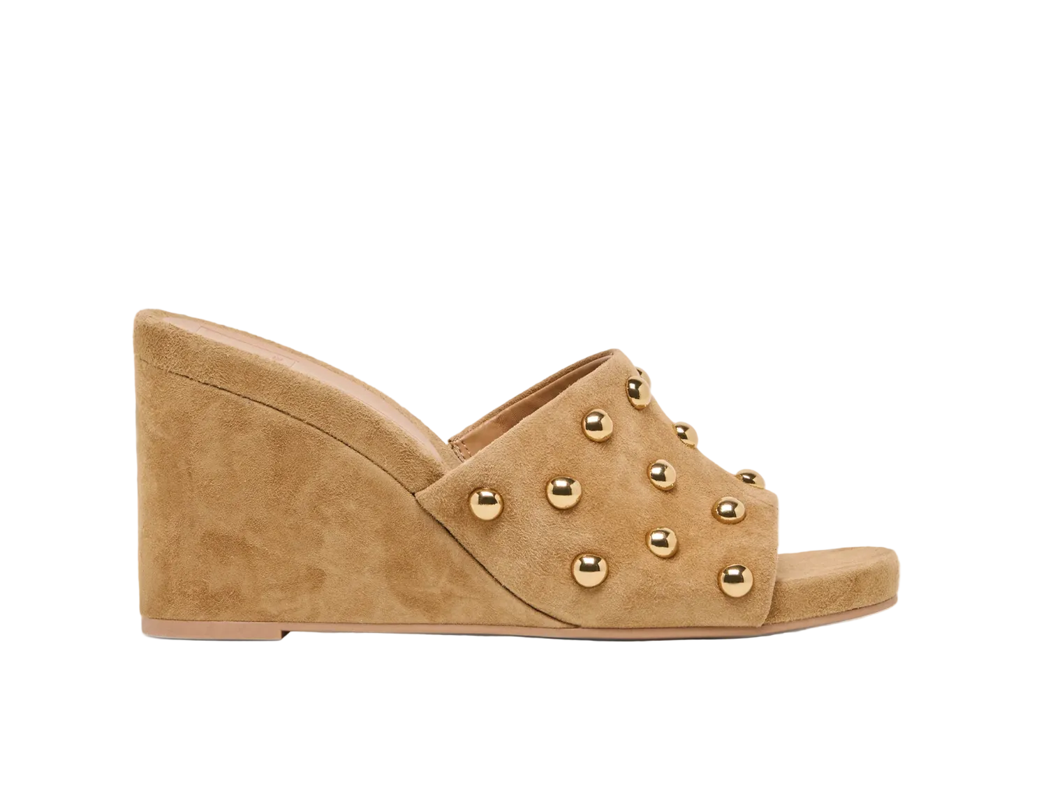 Holta Stud Wedges-Light Brown Suede