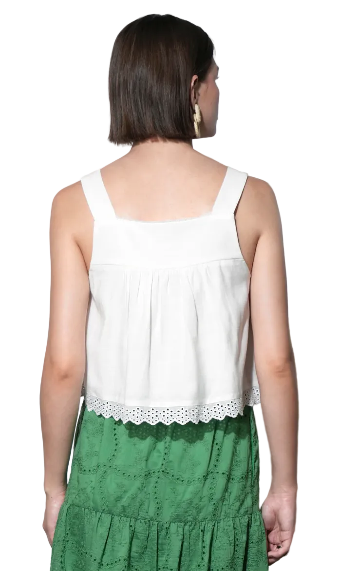 Elani Eyelet Swing Tank-White