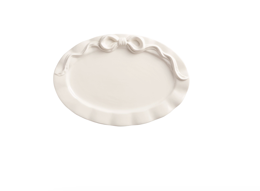 White Bow Serving Platter
