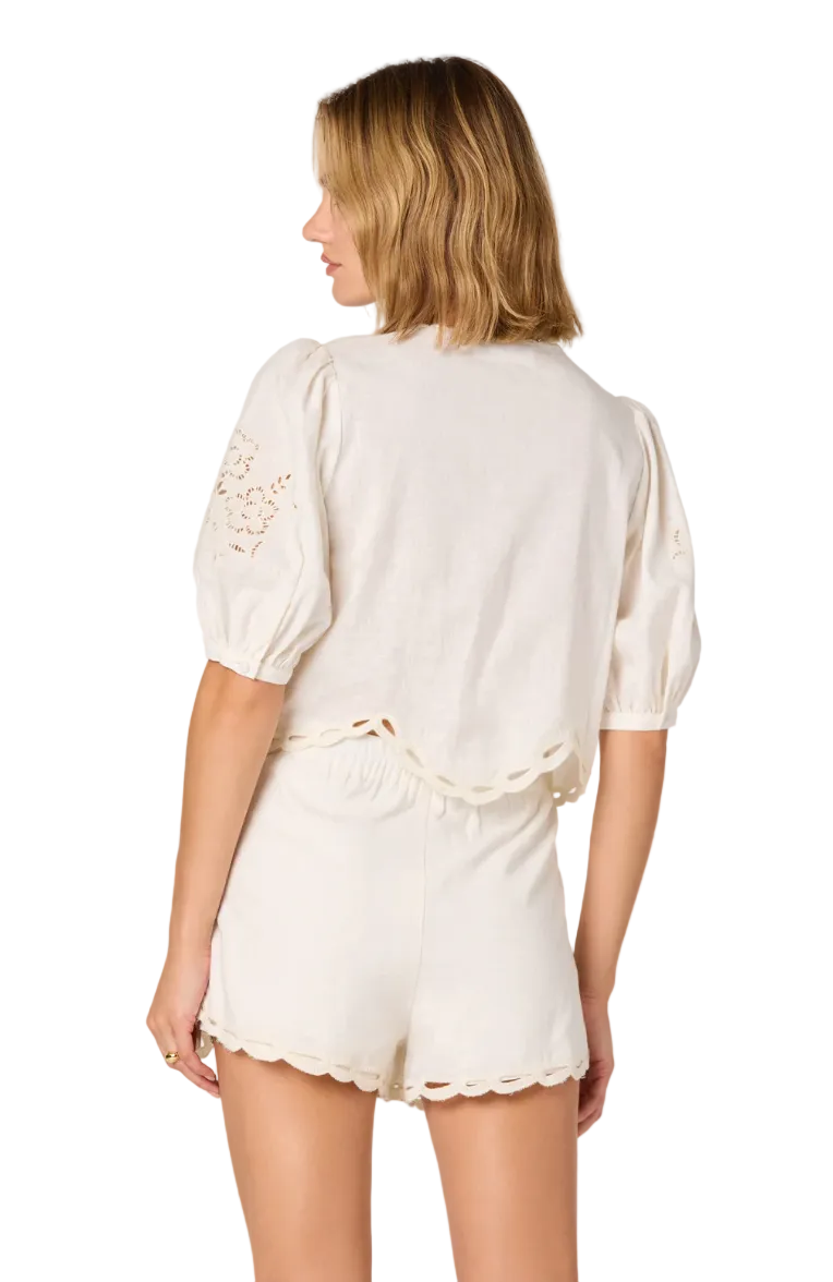Joellyn Puff Sleeve Top-White
