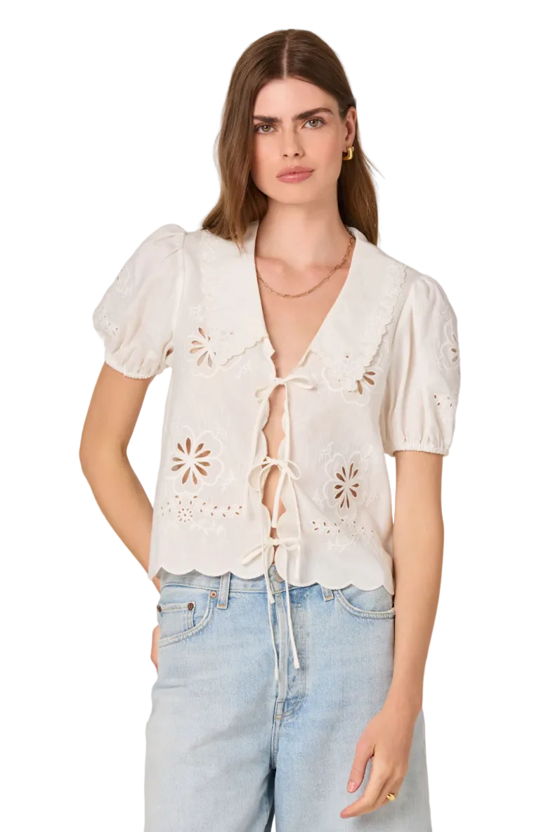 Eider Tie Front Top-White