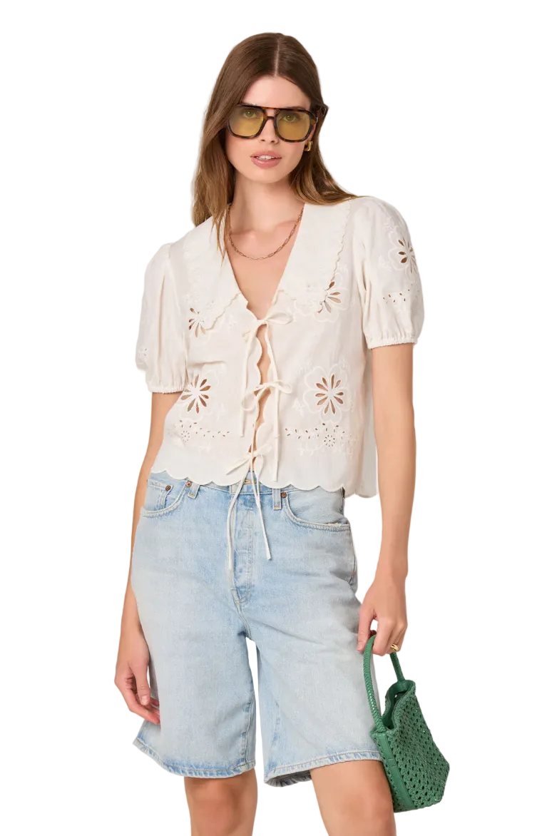 Eider Tie Front Top-White