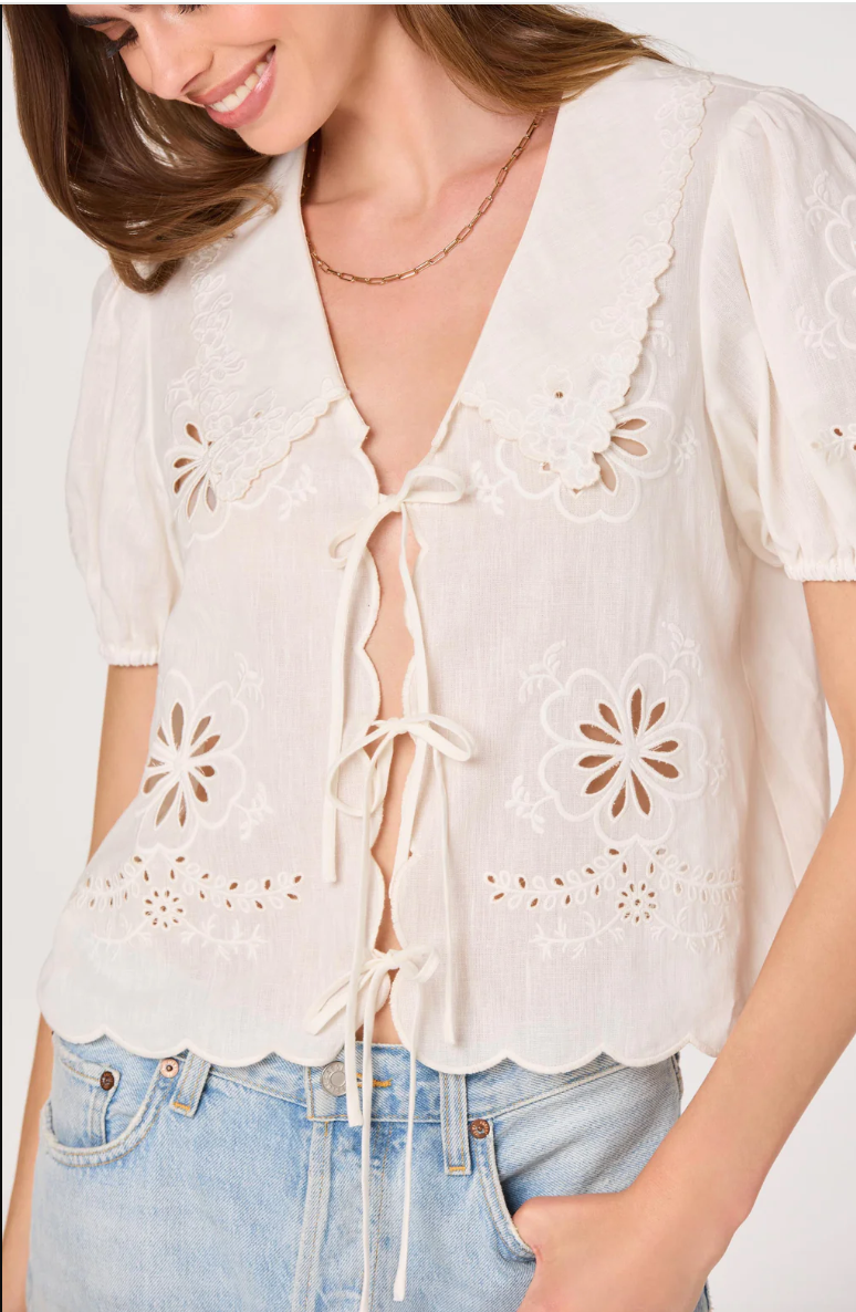 Eider Tie Front Top-White
