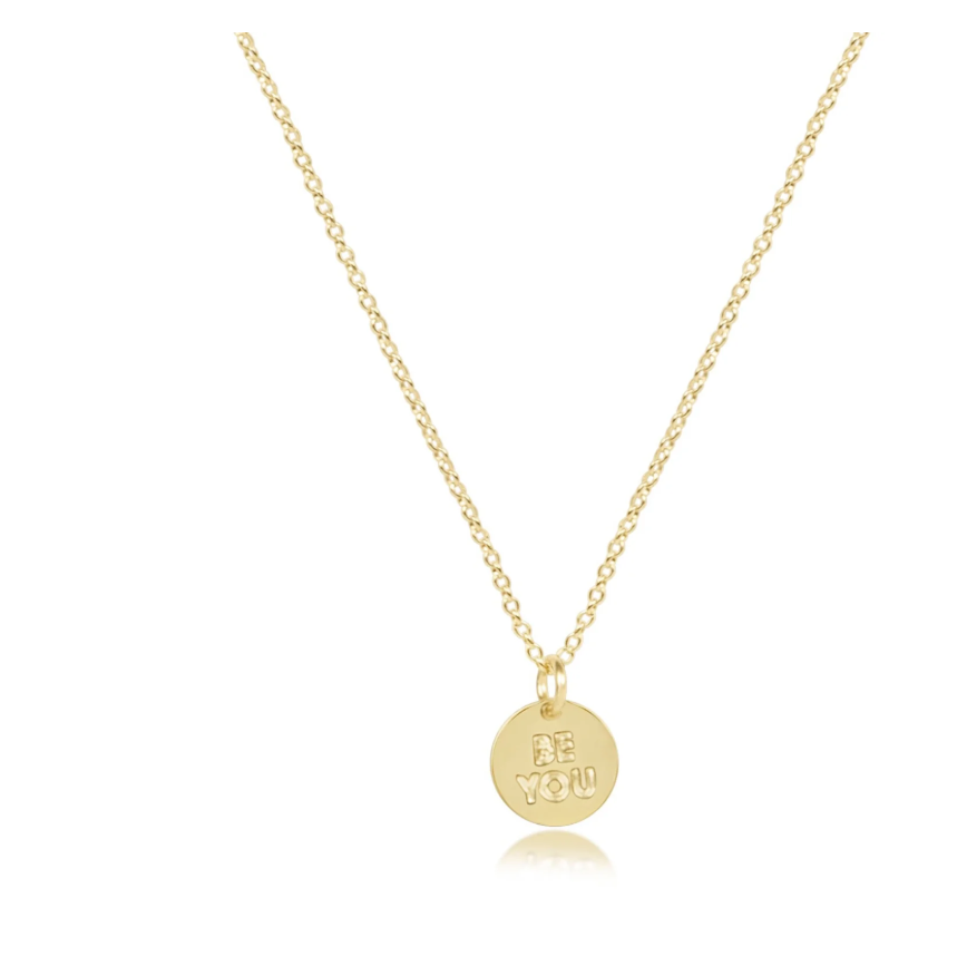 16" Be You Gold Disc Necklace