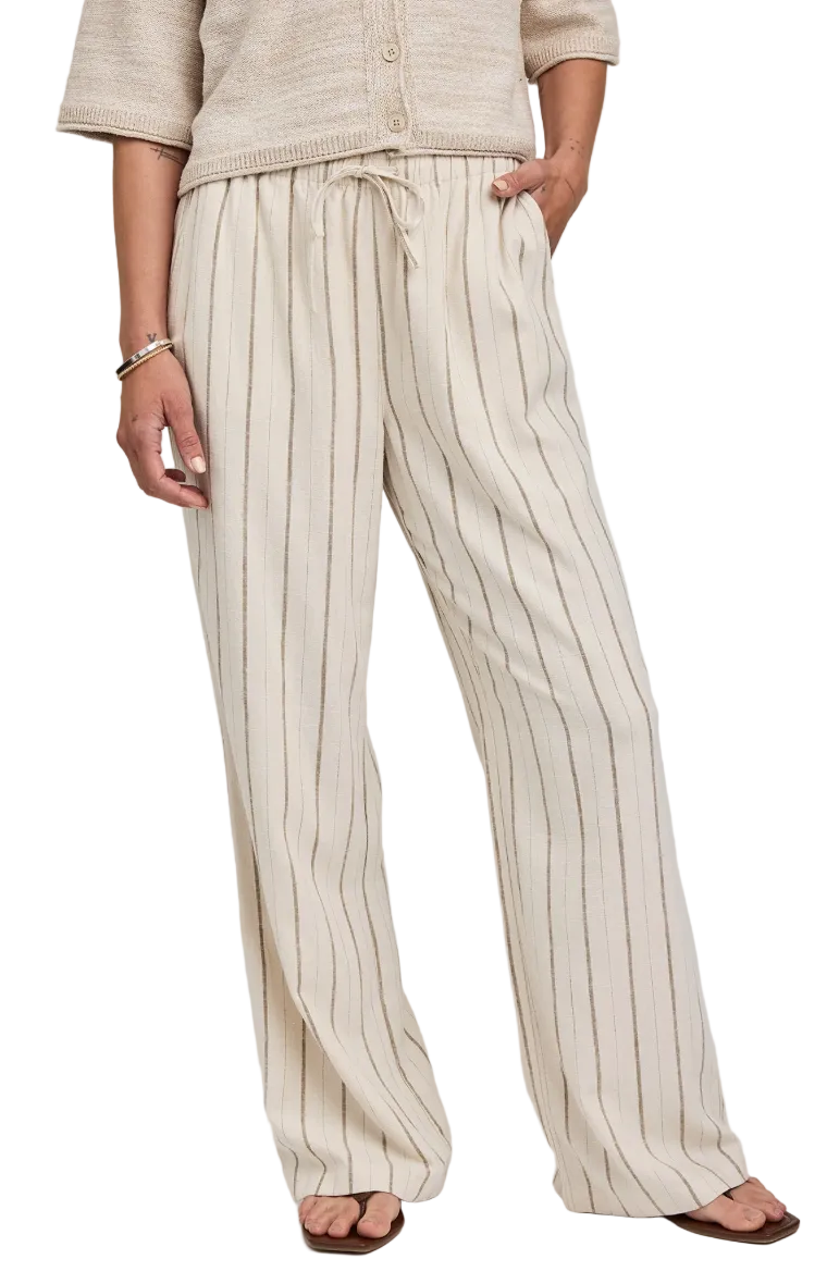Finley Linen Pant-Linen Stripe