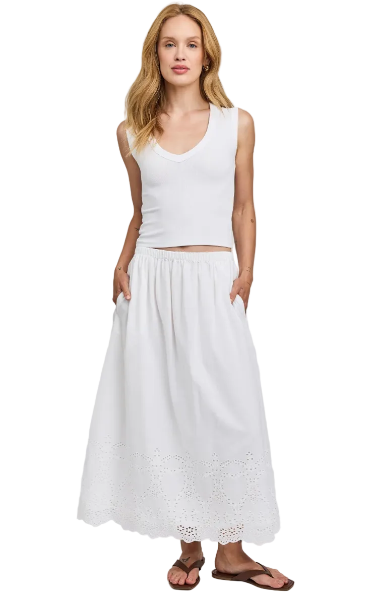 Elodie Maxi Skirt-White