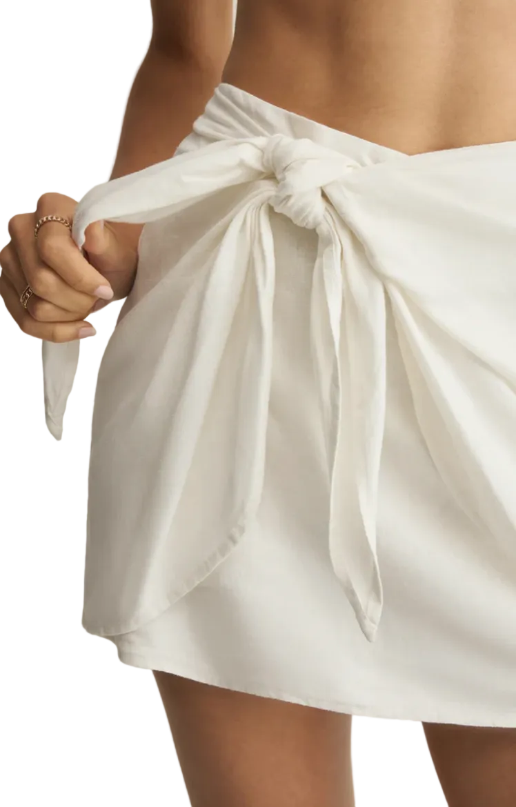 Lorna Linen Mini Skirt-Cloud