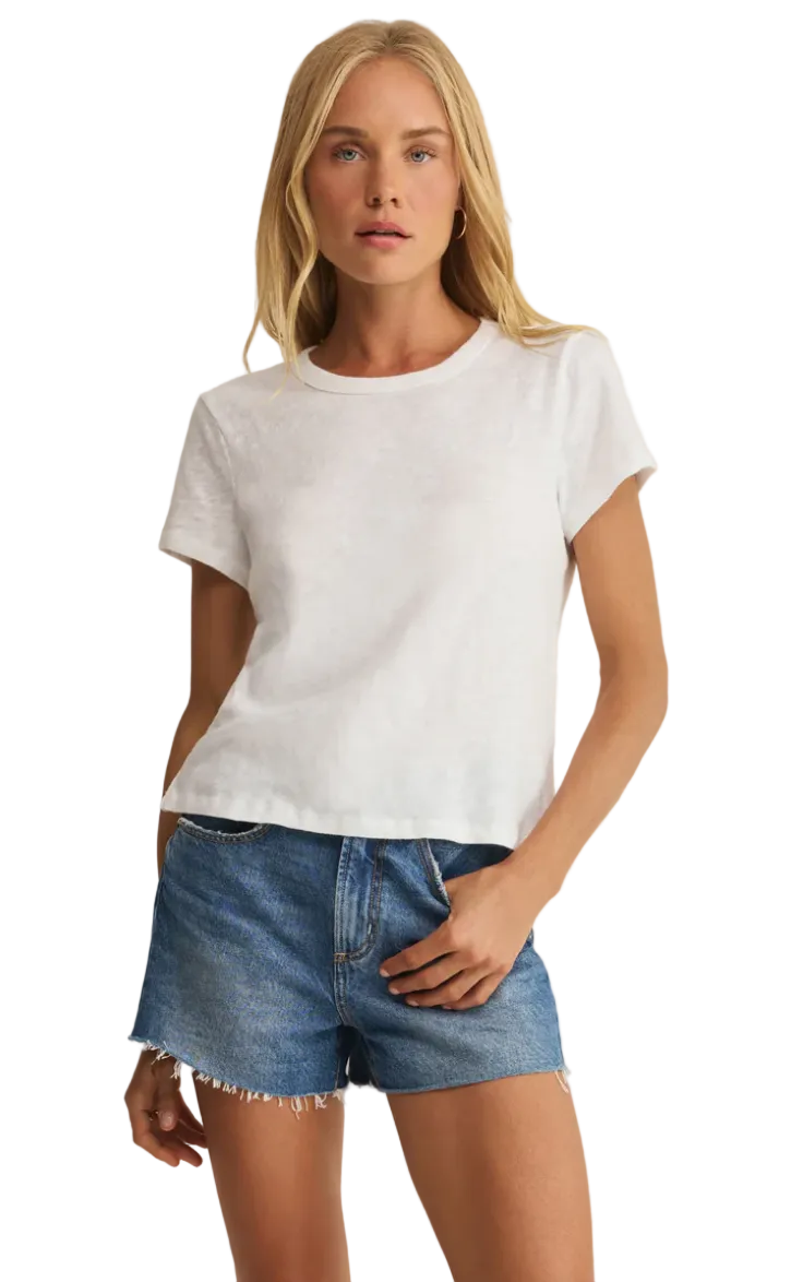 Junie Slub Tee-White