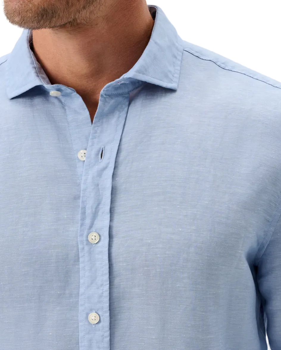 McCarthy Linen Blend Button Down-Malibu