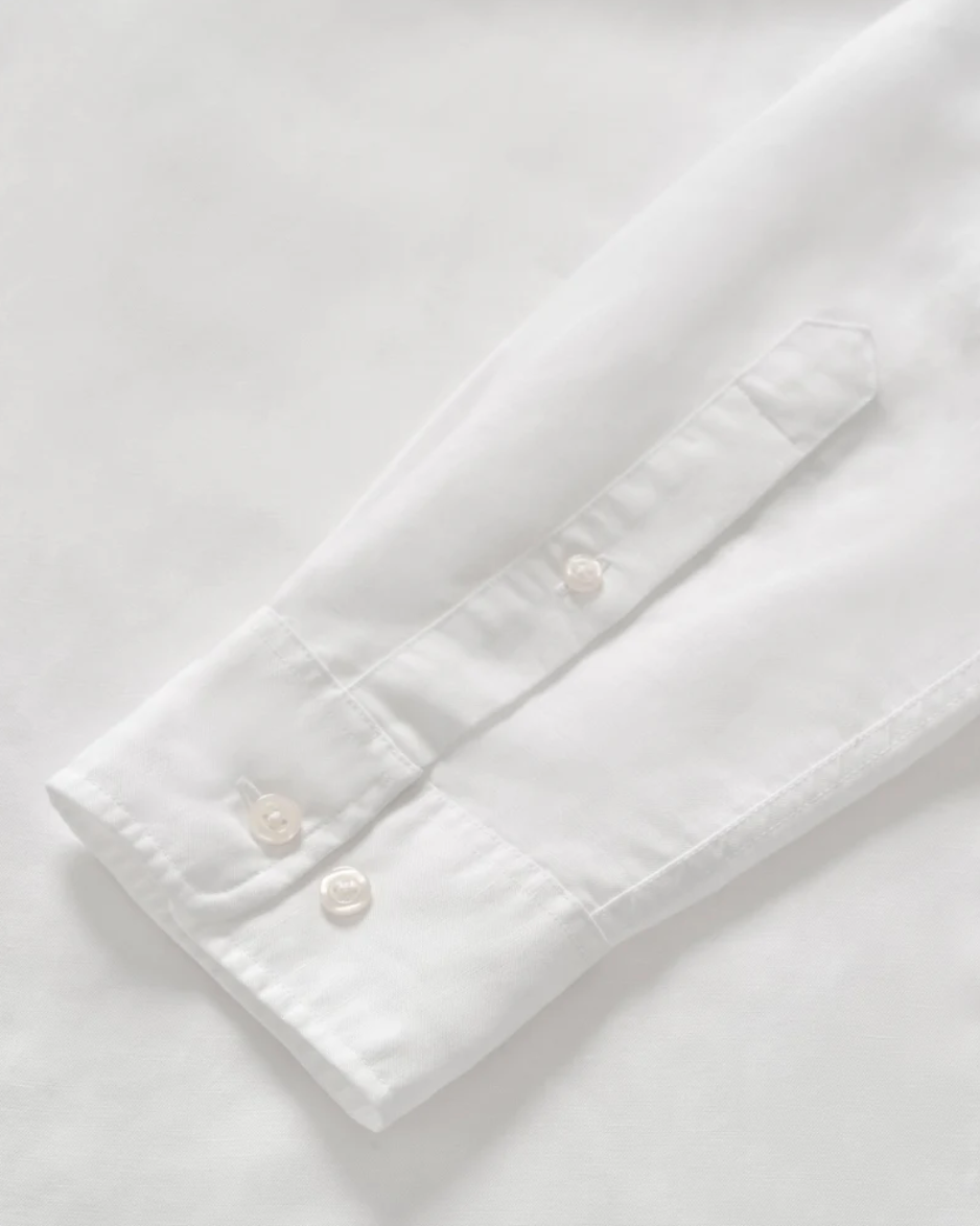 McCarthy Linen Blend Button Down-White