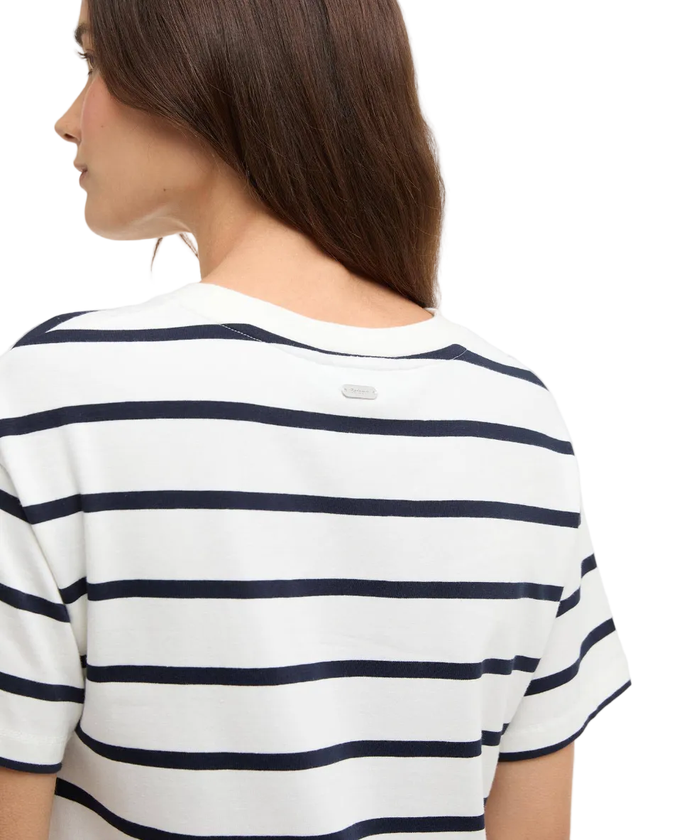 Selena Stripe T-Shirt Dress-Navy/Cloud