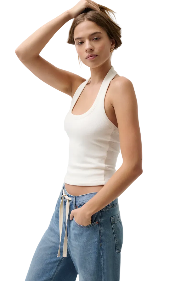 Nattie Halter Top-Soft White