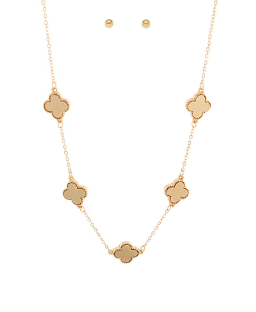 Clover Station Necklace & Earring Set