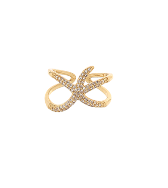 Starfish CZ Open Ring