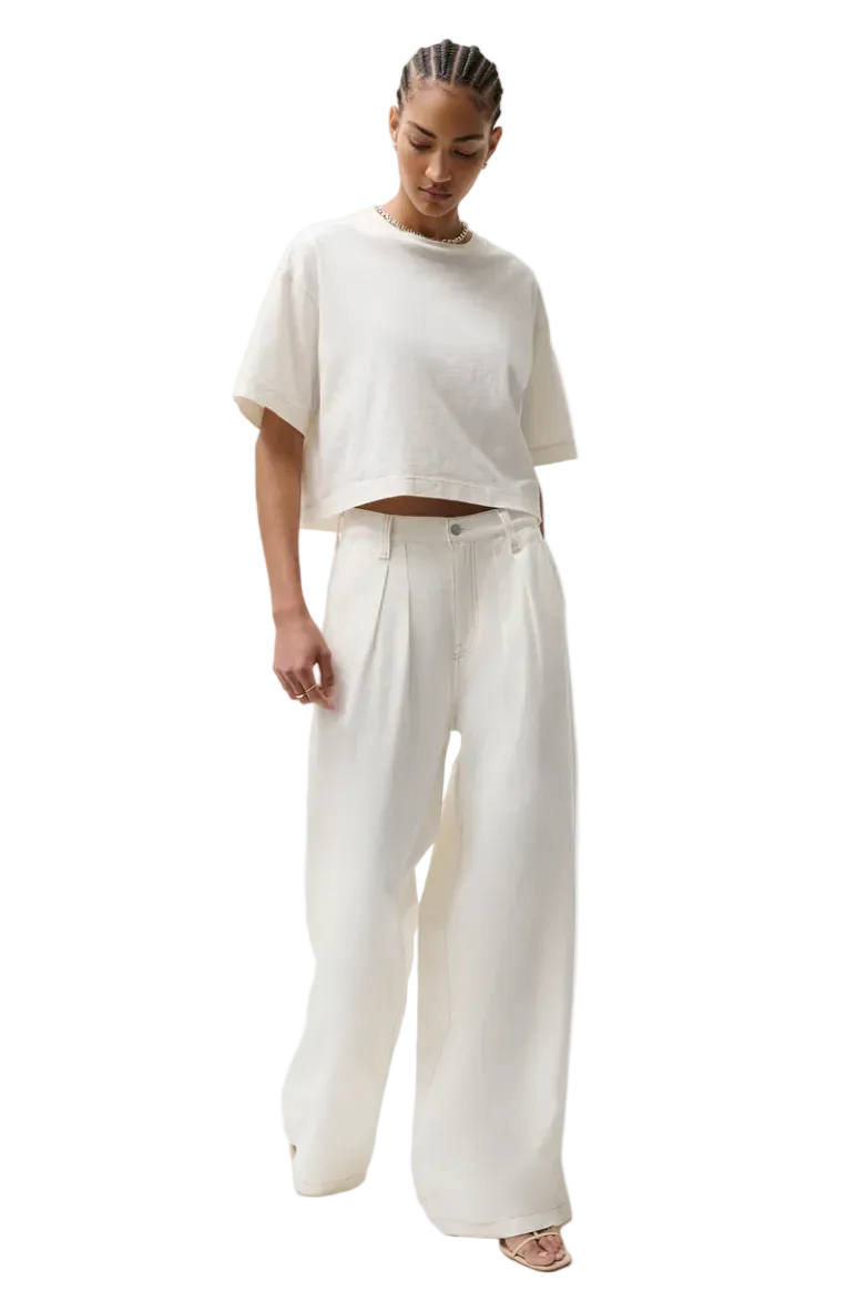 Delphine Pleated Wide Leg-Off White