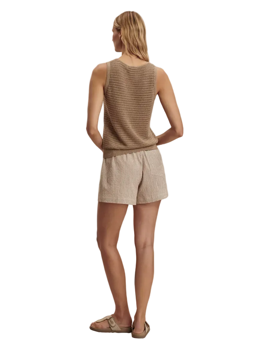 Darina Short 4"-Birch Taupe Stripe