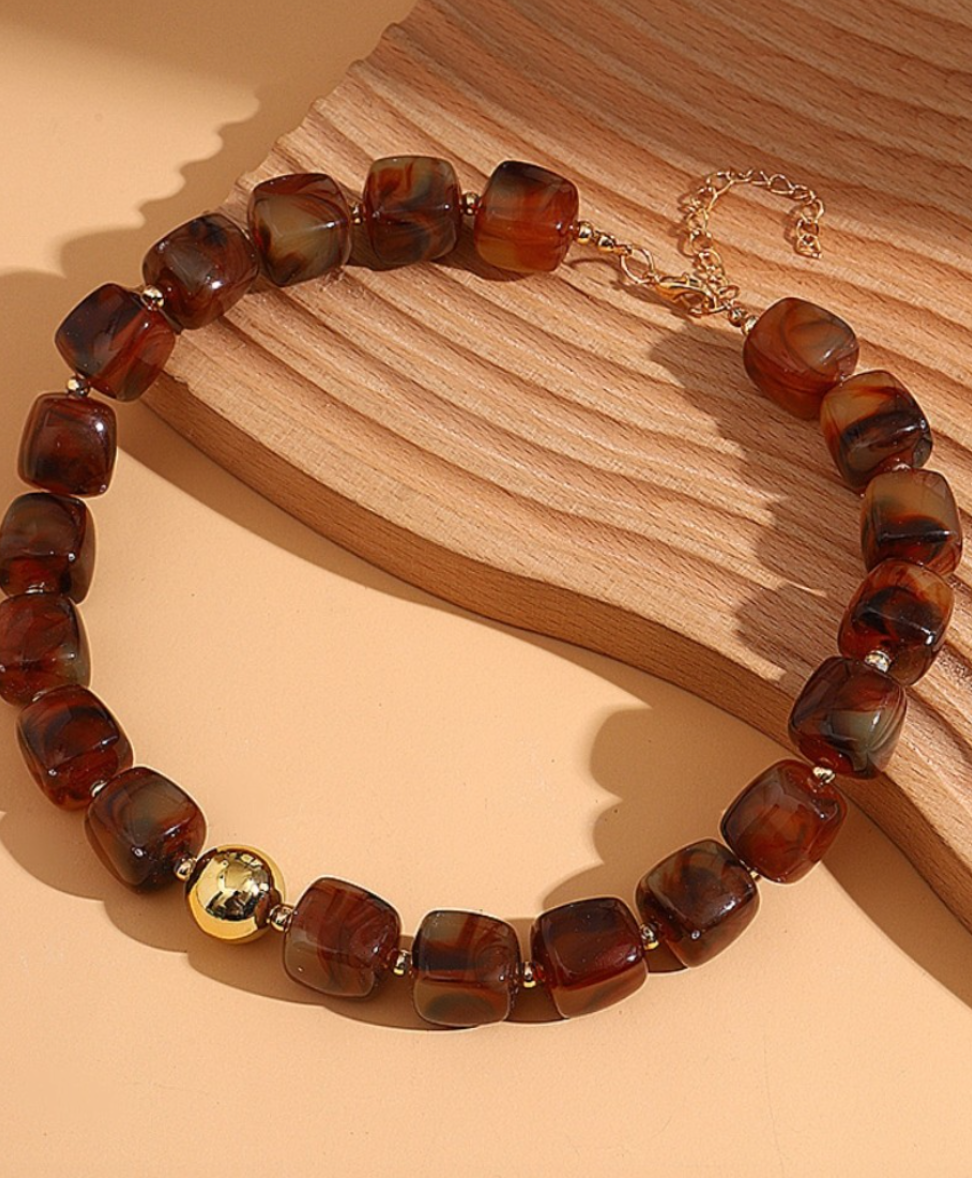 Resin Bead Necklace (3 Colors)